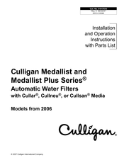 Culligan 8 Inch Medallist Installation And Operation Instructions With Parts List