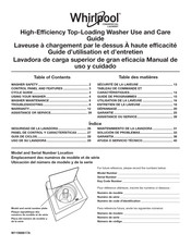 Whirlpool W11566617A Use And Care Manual