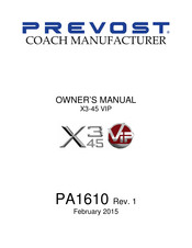 Prevost X3-45 VIP 2015 Owner's Manual