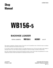 Komatsu A63001 Shop Manual