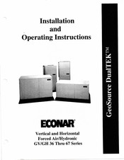 Econar GeoSource DualTEK GV361 Installation And Operating Instructions Manual