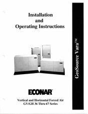 Econar GeoSource DualTEK GV521 Installation And Operating Instructions Manual