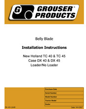 Grouser Products New Holland TC 40 Installation Instructions Manual