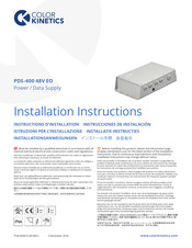 Color Kinetics PDS-400 48V EO Installation Instructions Manual