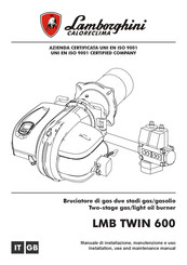 Lamborghini Caloreclima LMB TWIN 600 Installation, Use And Maintenance Manual