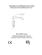 idi 1000F-1H WOR Installation And Maintenance Manual