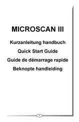 Snap-on Incorporated MICROSCAN III Quick Start Manual