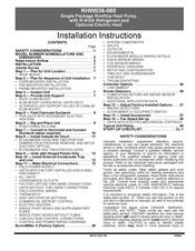 Carrier RHW036-060 Installation Instructions Manual