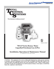 Total Control Systems 700-LP Series Installation, Operation & Maintenance Manual