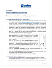 Genius Sierra 800 Troubleshooting Manual