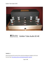 Solo Golden Tube Audio SE-40 Manual