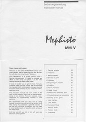 Mephisto MMV Lnstruction Manual