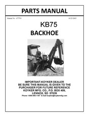 Koyker KB75 Parts Manual