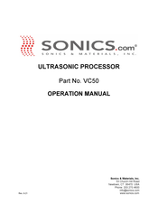 Sonics VC50 Operation Manual