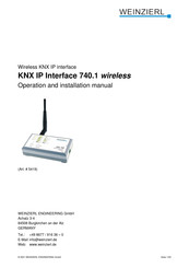 Weinzierl KNX IP Interface 740.1 wireless Operation And Installation Manual