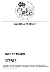 Emerson Nick Jr. Dora the Explorer DTE515 Owner's Manual