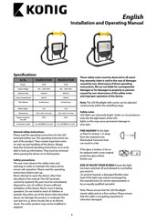 König KNLEDFLST50W Installation And Operating Manual