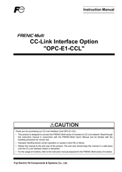 Fuji Electric OPC-E1-CCL Instruction Manual