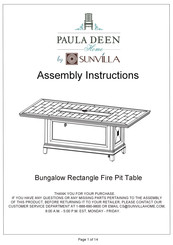 SUNVILLA PAULA DEEN Assembly Instructions Manual