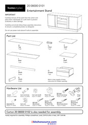 Homestyles 20 08000 0101 Assembly Instructions Manual