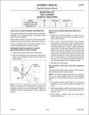 Kubota 2491 Assembly Manual