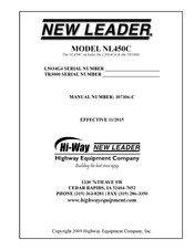 Highway Equipment Company NEW LEADER NL450C Manual
