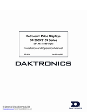 Daktronics DF-2109-36-T8-SF Installation And Operation Manual