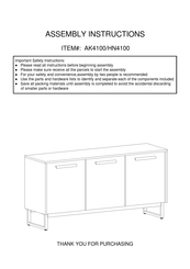 Huali Furniture HN4100 Assembly Instructions Manual
