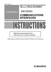 Chino SE Series Instructions Manual