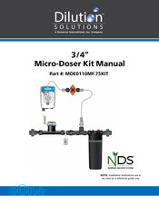dosatron Dilution Solutions MDE0110MF.75KIT Manual