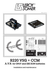 Leroy-Somer R220 VSG Installation And Maintenance Manual