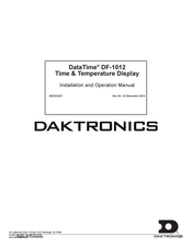 Daktronics DataTime DF-1012 Installation And Operation Manual