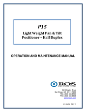 Ros P15 Operation And Maintenance Manual