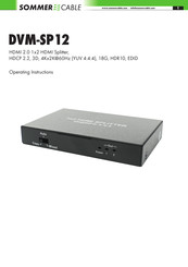 Sommer Cable DVM-SP12 Operating Instructions Manual