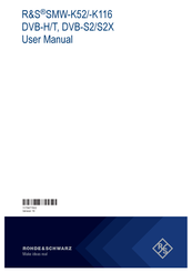 Rohde & Schwarz R&S SMW-K52 DVB-H/T User Manual