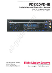 Flight Display Systems FD932DVD-4B Installation And Operation Manual