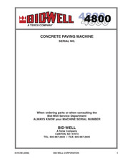 Terex Bid-Well 4800 Manual