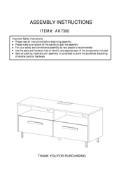 Home Depot AK7300 Assembly Instructions Manual