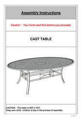 Costco CAST TABLE Assembly Instructions