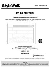 StyleWell Quantum Flame WH200-23C1D-R Use And Care Manual