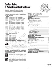 Briggs & Stratton Snapper ZT18441KHC Adjustment Instructions Manual