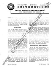 Westinghouse RC Installation, Operation & Maintenance Instructions Manual