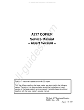 Ricoh A217 Service Manual