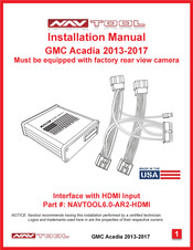 NavTool NAVTOOL6.0-AR2-HDMI Installation Manual