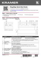 Kramer MegaEdge Quick Start Manual