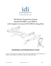 idi 1000F-2 Installation And Maintenance Manual