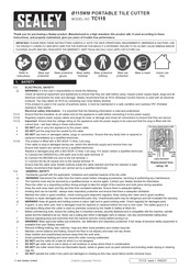 Sealey TC115 Instructions