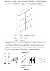 GFW NARROW HALLWAY SHOE CABINET Assembly Instructions Manual