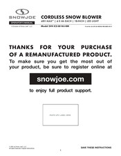 SNOWJOE 24V-X2-SB18U-RM Operator's Manual