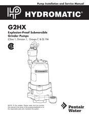 Pentair HYDROMATIC G2HX Installation And Service Manual